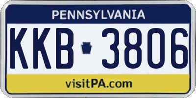 PA license plate KKB3806