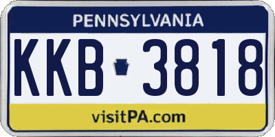 PA license plate KKB3818