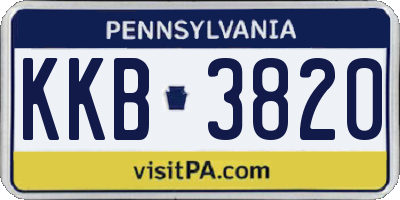PA license plate KKB3820