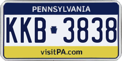PA license plate KKB3838