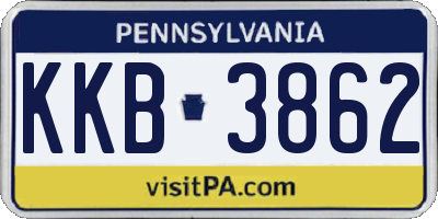 PA license plate KKB3862