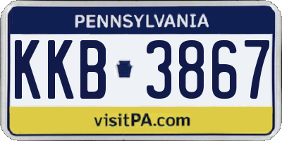 PA license plate KKB3867