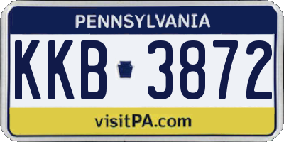 PA license plate KKB3872