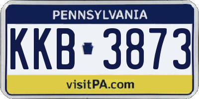 PA license plate KKB3873