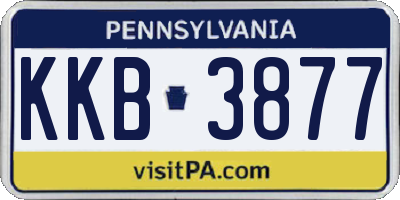 PA license plate KKB3877