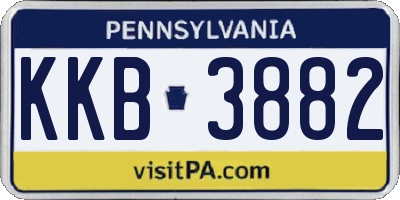 PA license plate KKB3882