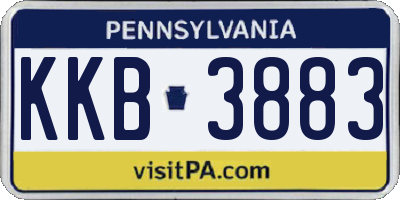 PA license plate KKB3883