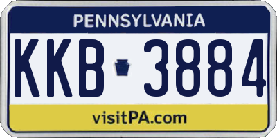 PA license plate KKB3884