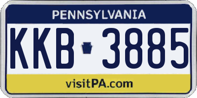PA license plate KKB3885