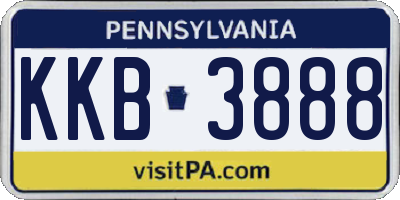 PA license plate KKB3888