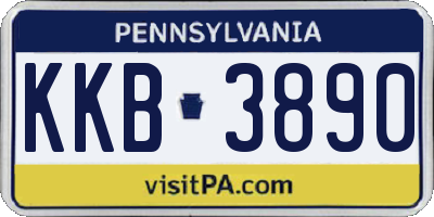 PA license plate KKB3890