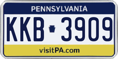 PA license plate KKB3909