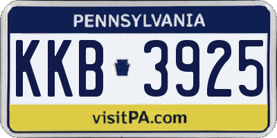 PA license plate KKB3925