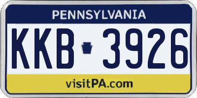 PA license plate KKB3926