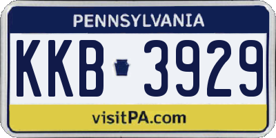 PA license plate KKB3929