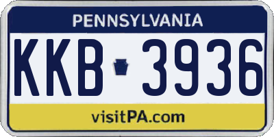 PA license plate KKB3936