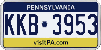 PA license plate KKB3953