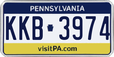 PA license plate KKB3974
