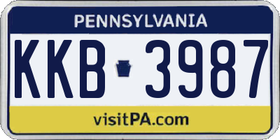 PA license plate KKB3987