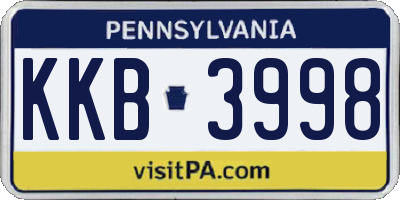 PA license plate KKB3998