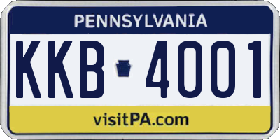 PA license plate KKB4001