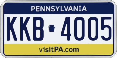 PA license plate KKB4005