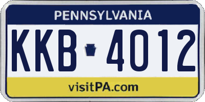 PA license plate KKB4012