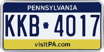PA license plate KKB4017