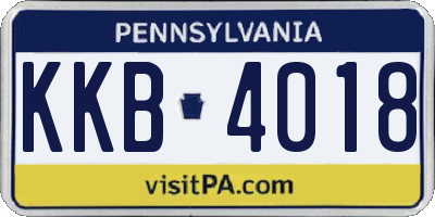 PA license plate KKB4018