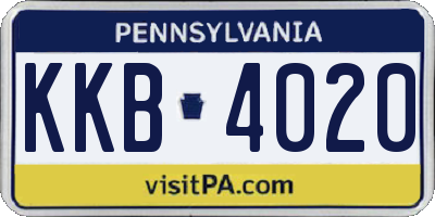 PA license plate KKB4020