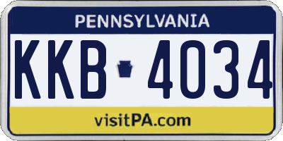 PA license plate KKB4034