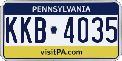 PA license plate KKB4035
