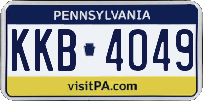 PA license plate KKB4049