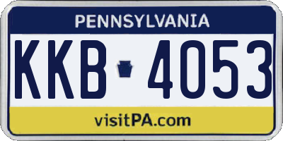 PA license plate KKB4053