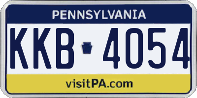 PA license plate KKB4054