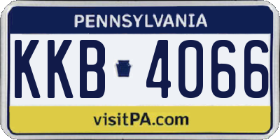 PA license plate KKB4066