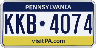 PA license plate KKB4074