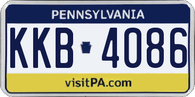 PA license plate KKB4086