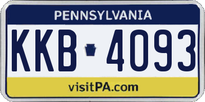 PA license plate KKB4093