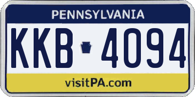 PA license plate KKB4094