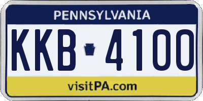 PA license plate KKB4100