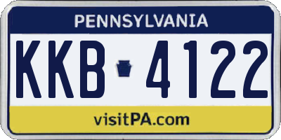 PA license plate KKB4122