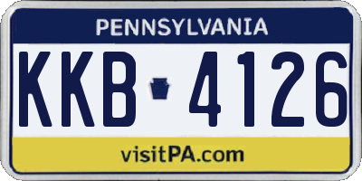 PA license plate KKB4126