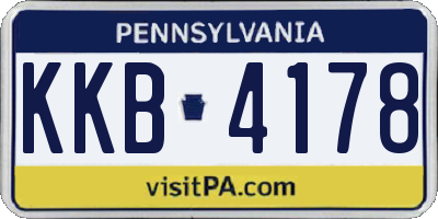 PA license plate KKB4178