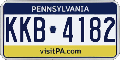 PA license plate KKB4182