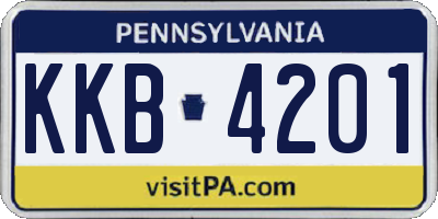 PA license plate KKB4201