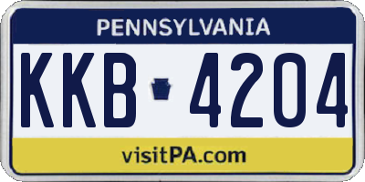 PA license plate KKB4204