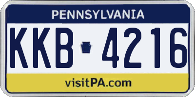 PA license plate KKB4216