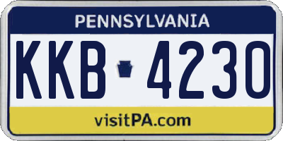 PA license plate KKB4230