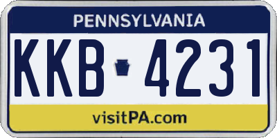 PA license plate KKB4231